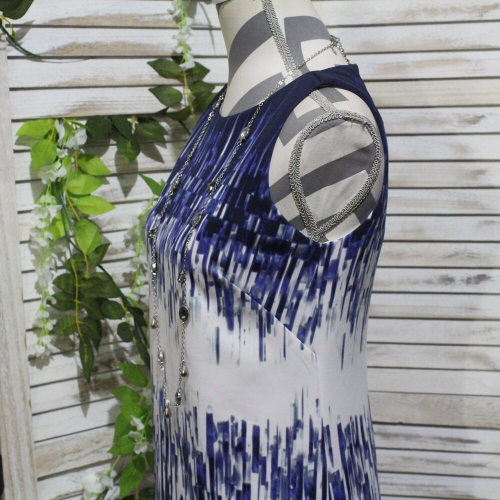 Vince Camuto Blue White Knee Length Sheath Dress (36) - Picture 15 of 16